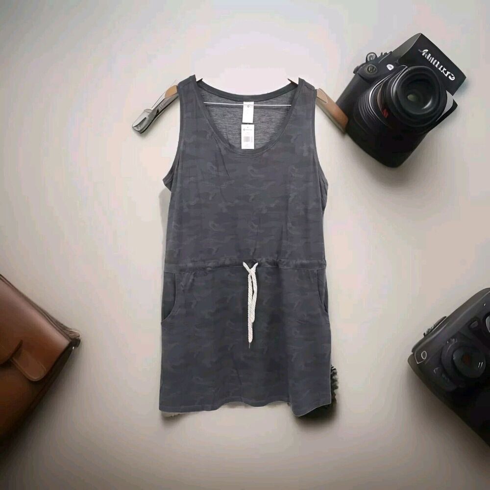 Member's Mark Women's Tank Favorite Soft Pullover Dress Black Camouflage Size XL